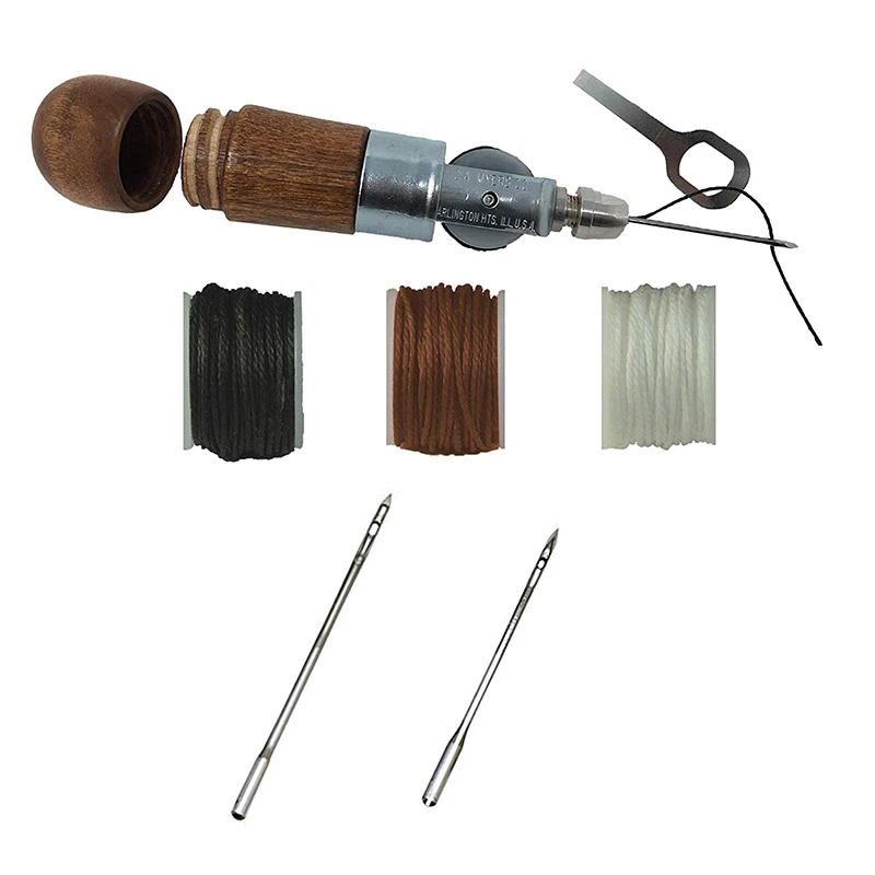 

Leathercraft Sewing Stitching Awl Tool Kit DIY Craft Leather Canvas Bag Belt Repair Lockstitch Set RERI889