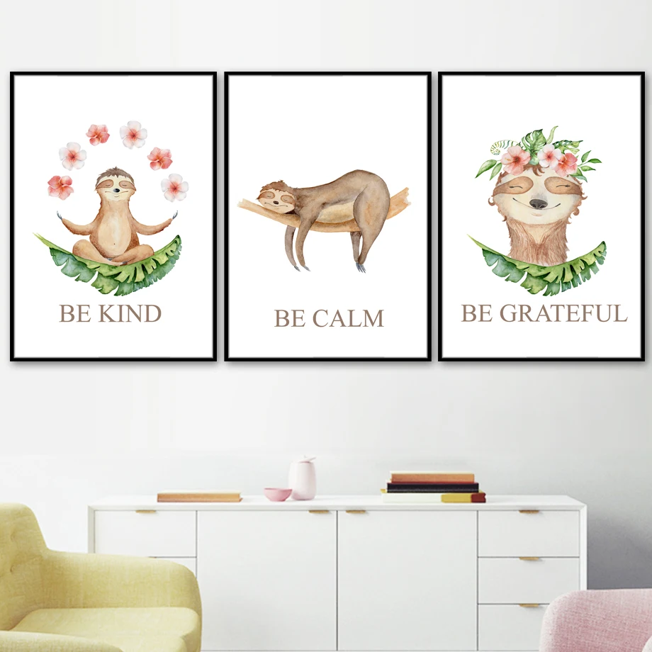 Diamong Painting Sloth Tree Leaf Nursery Cartoon Full Drill Diamond Embroidery Animal Mosaic Girl and Boy Kids Room Decor Gift