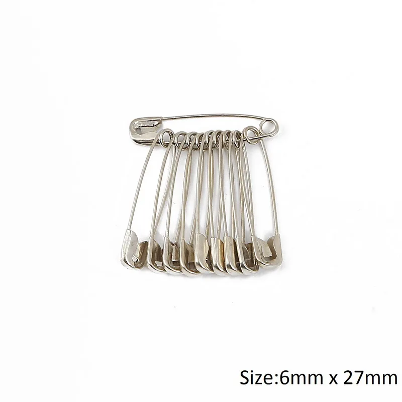 6x27mm 50 шт. Золотые/серебряные безопасные булавки DIY Швейные инструменты аксессуары металлические иглы 6 мм-12 мм Большая Булавка маленькая брошь аксессуары для одежды - Цвет: 6x27mm