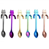 mini cat coffee spoon dessert spoon ice cream scoop 7 colors option