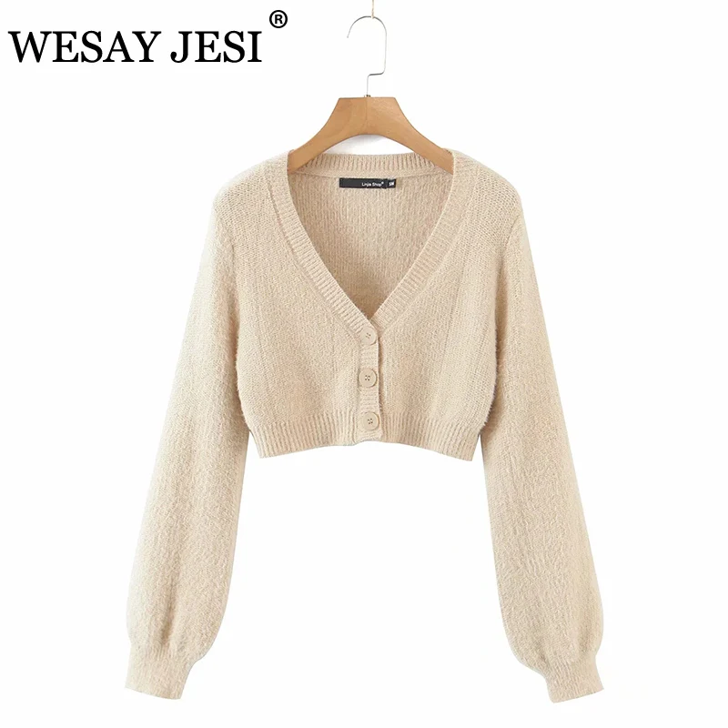 

WESAY JESI Summer Women Knitting Suit TRAF ZA Long Sleeve Vintage Coat Short Sling High Waist Shorts Casual Three Piece Suits