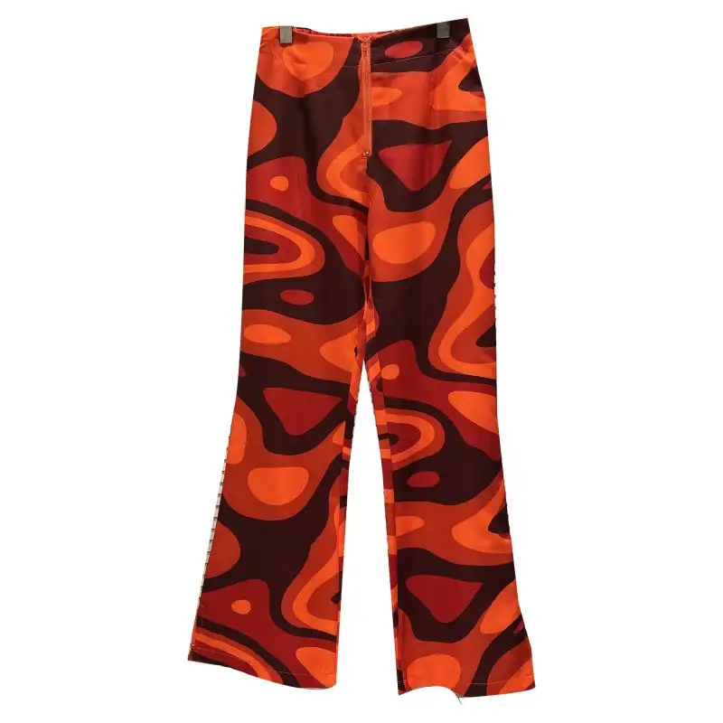 

Wave Slim Cotton Micro Flare Pants 2021 Summer New Fashionable Red Women's Pants