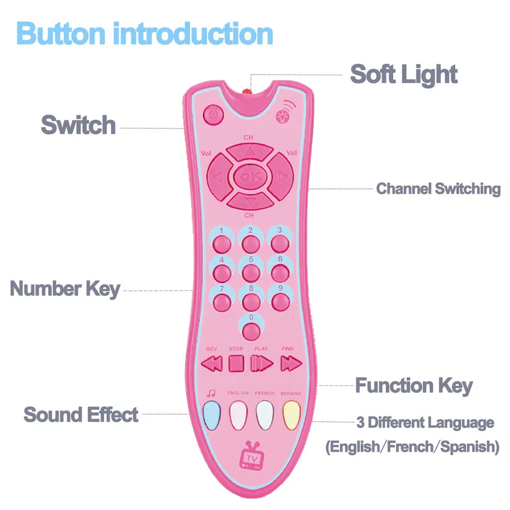 

Children's Sound Toys Kids Musical Tv Remote Control Toy With Light And Sound Kid Toys For Early Education Learning Toy