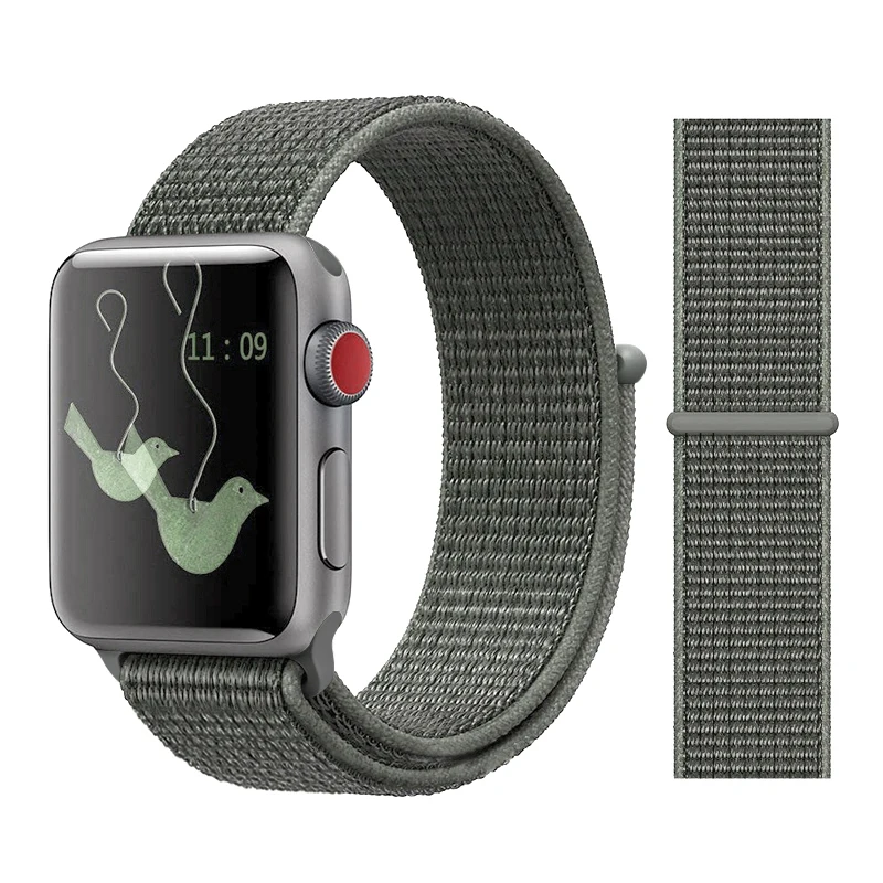Color38 Spruce Fog Нейлон Ремешок для наручных часов Apple Watch серии 3/2/1 38 мм 42 мм мягкий нейлон дышащий сменный ремешок Спортивная петля для наручных часов iwatch серии 4 40 мм 44 мм - Цвет ремешка: Color38 Spruce Fog