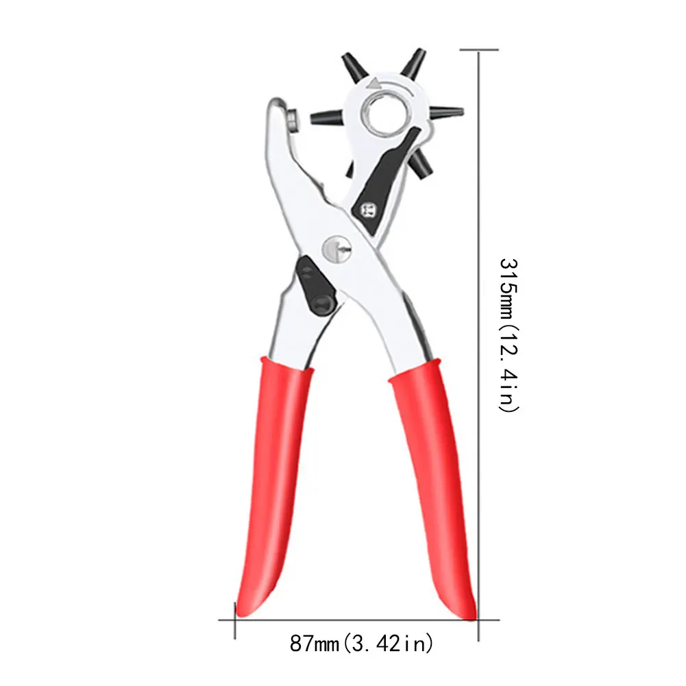 

Leather Belt Hole Punch Plier Eyelet Puncher Revolve Sewing Machine Bag Setter Tool Watchband Strap Household Leathercraft