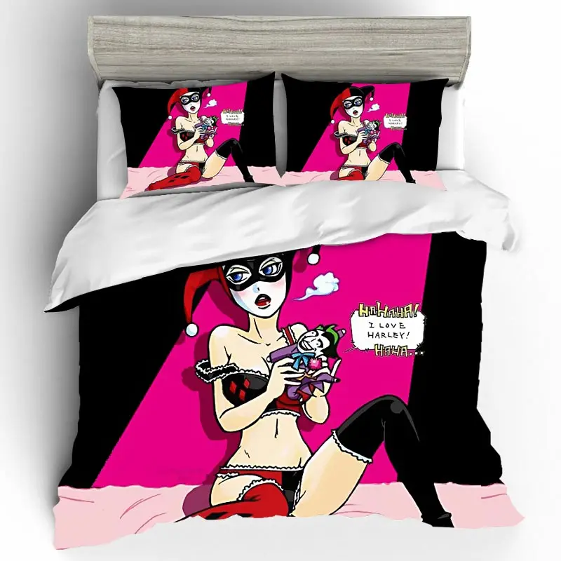 Комплект постельного белья с мультяшным изображением Джокера роскошный
