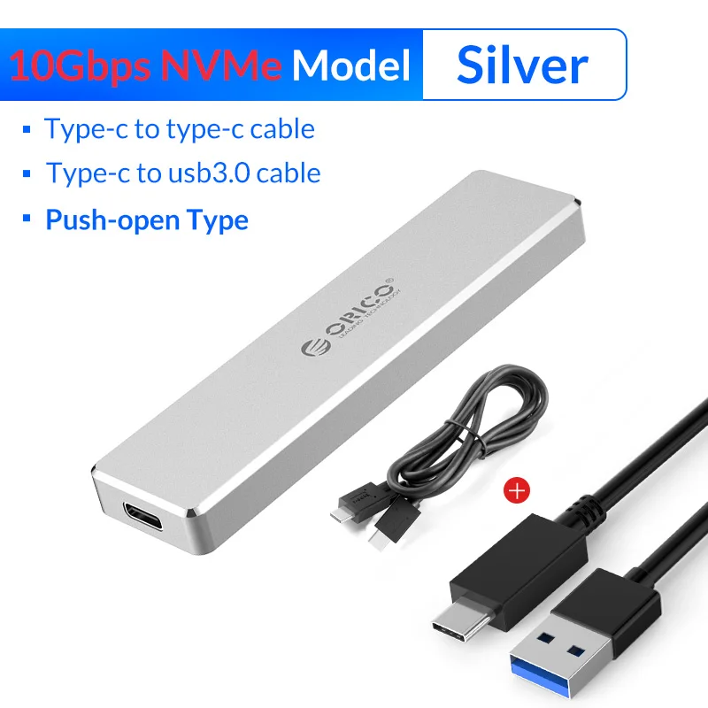 ORICO M2 SSD чехол NVME USB C 10 Гбит/с Поддержка UASP USB3.1 Gen2 type-C M.2 корпус SSD для NVME PCIE NGFF SATA M/B Ключ SSD диск