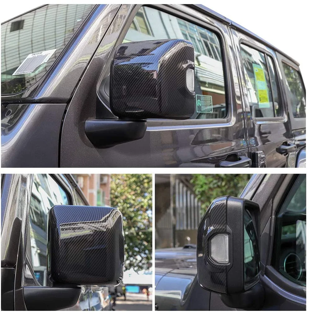 2 Шт. Декоративное покрытие для заднего вида зеркала с защитной стикером для Jeep Wrangler JL JLU 2018 2019 2020.