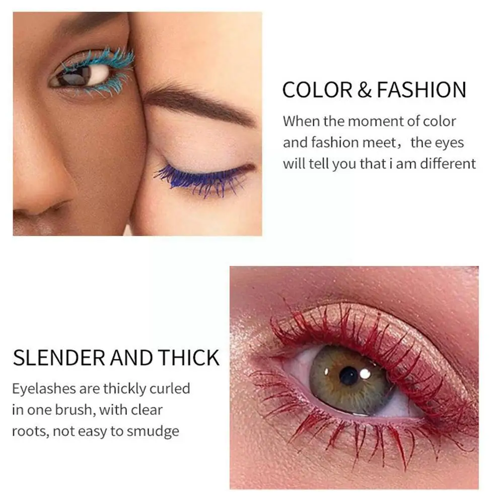 

Colorful Mascara Lashes Thick Eyelashes Stretching Orange Mascara Green Blue Lasting Waterproof Yellow Color Makeup Red L0X8
