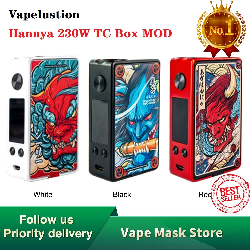 Оригинальный боксмод Vapelustion Hannya 230 Вт TC мощность аккумулятора 18650 макс. Выход