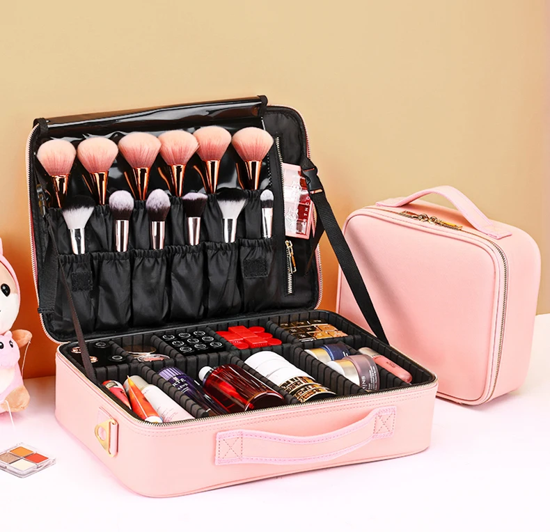 

2021 Eyebrow Tattoo Manicure Tool Box New Pink Makeup Bag Professional Large Capacity Convenient Travel Cosmetic Case