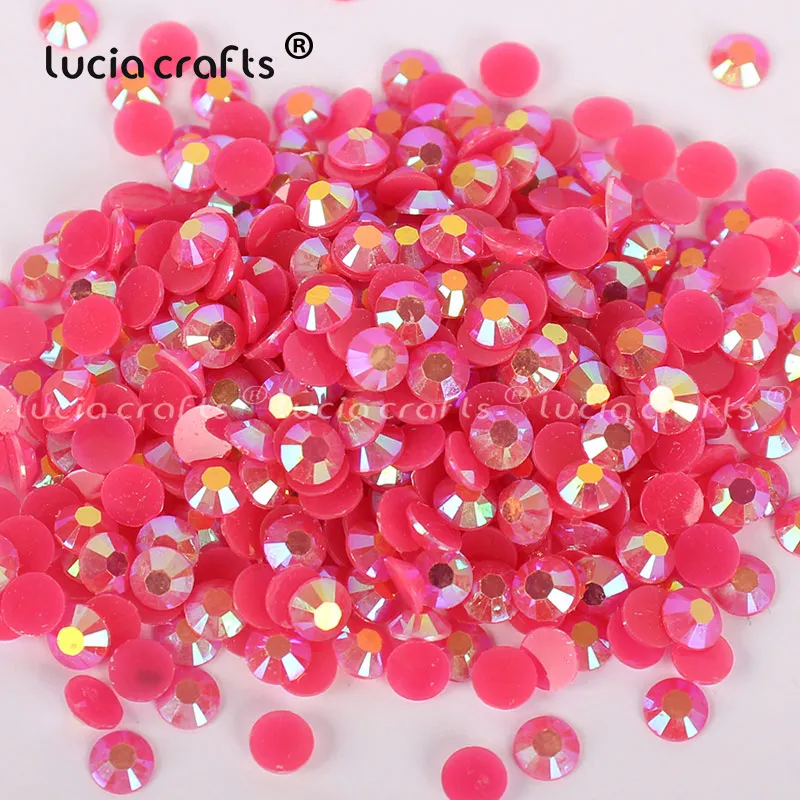 Lucia crafts 500 шт/1000 шт 5 мм AB FlatBack ИМИТИРОВАННАЯ Конфета из смолы Стразы Мобильный телефон DIY дизайн ногтей G0307
