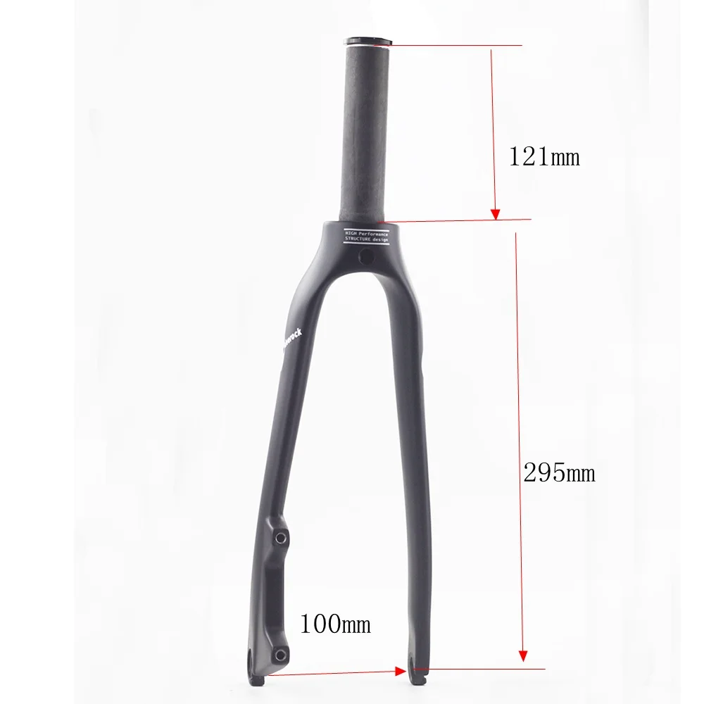 20inch 121with nut Silverock Карбоновая вилка 1" 20" 406 451 Суппорт тормозной диск тормоза 74 мм 100 мм Minivelo жесткие вилки для детей BMX складывающиеся велосипеды матовые - Цвет: 20inch 121with nut