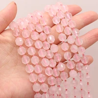 natural light rose quartz beaded faceted round shape beads for jewelry making diy necklace bracelet accessries 8mm