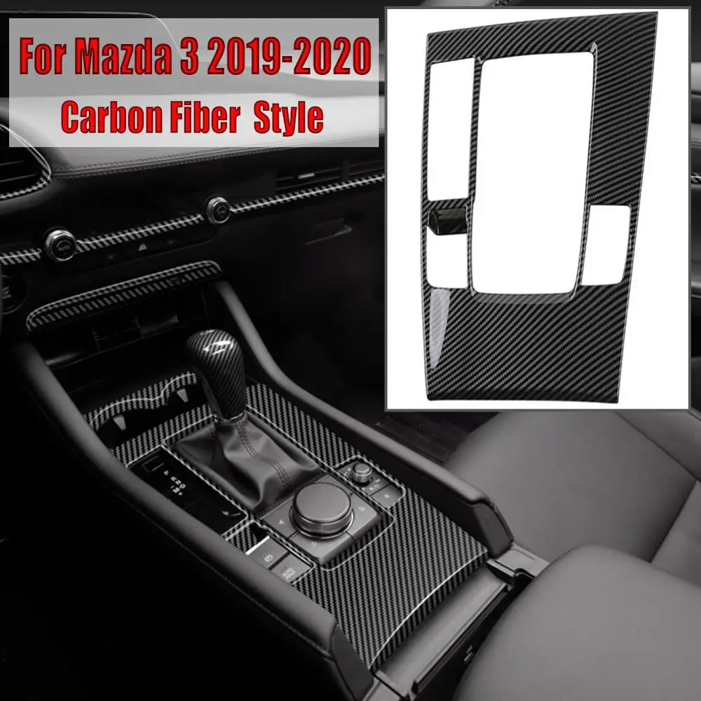 

Внутренняя консоль панельная Накладка для коробки передач для Mazda 3 2019-2020 стиль из углеродного волокна