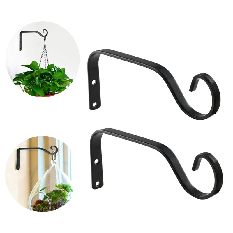 

2pcs Wall Hanging Flowerpot Bracket Flower Stand Balcony Home Decoration Plants European Style Pots Hooks Set Hanging Basket