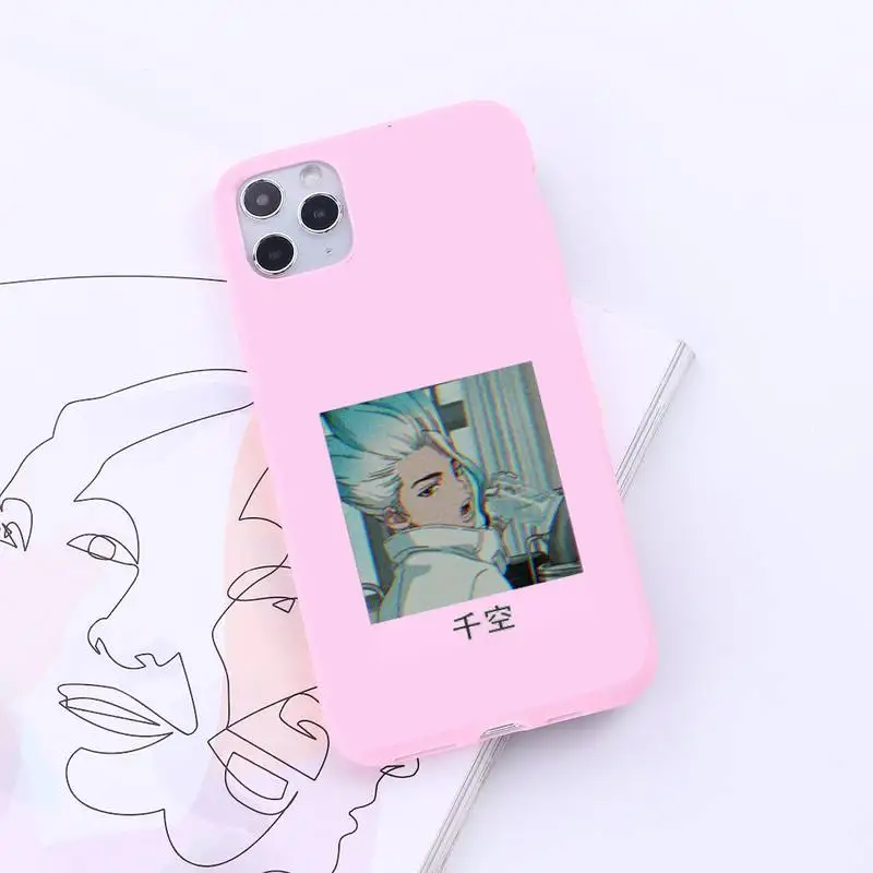 

Dr.STONE Comics Animal Comics Phone Case Candy Color for iPhone 6 7 8 11 12 s mini pro X XS XR MAX Plus