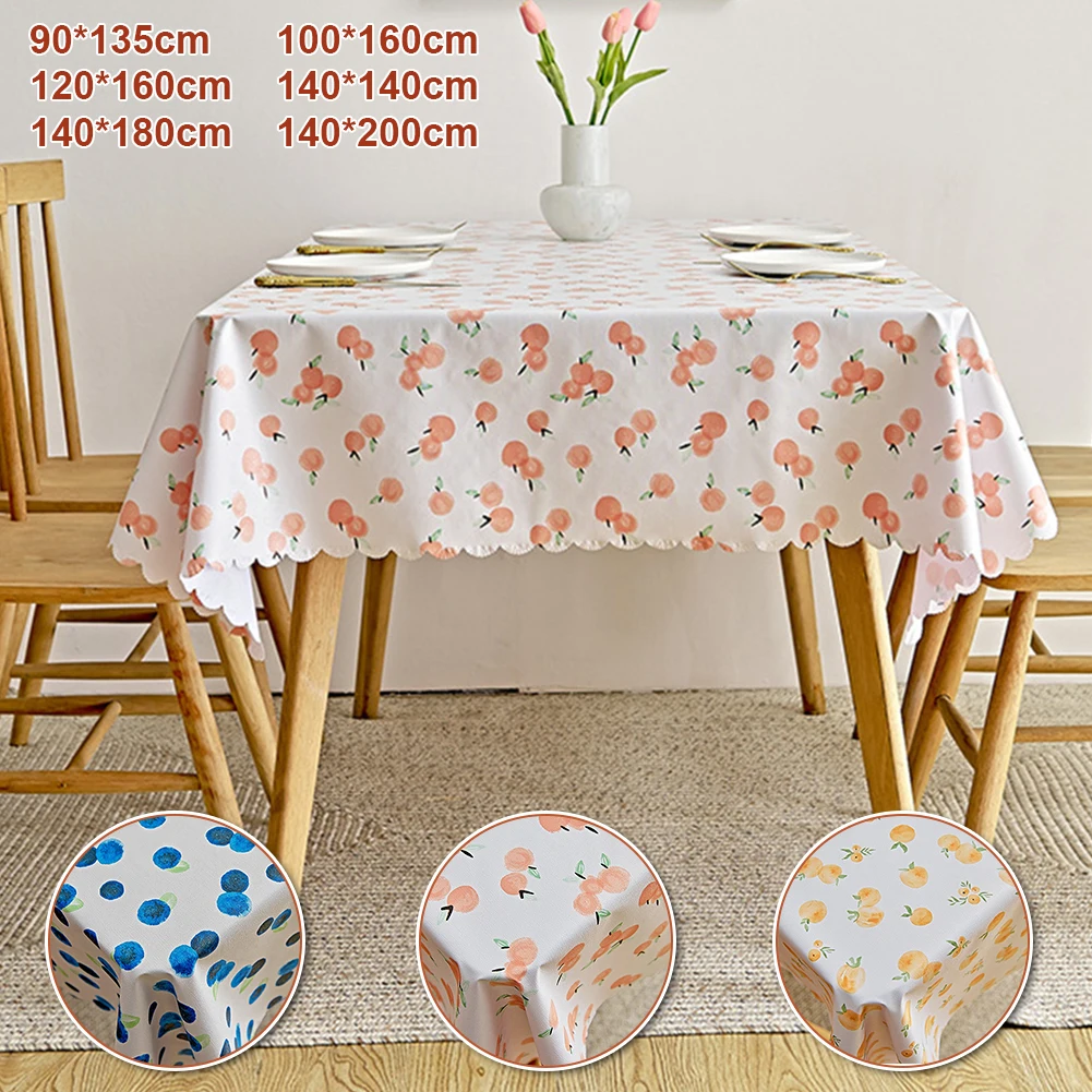 

4 Colors Rectangle Tablecloth Idyllic Style Waterproof Oil-proof Table Cover for Indoor Outdoor Dining Room Kitchen