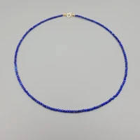 lii ji women necklace healing stone lapis lazuli approx 2mm 14k gold filled no fade choker tiny shining necklace