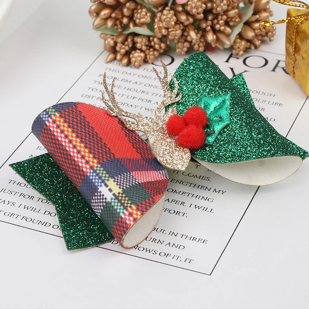

2020 New Christmas elk Glitters Hair Clips Hair Accessories For Baby Girl Barrettes Hair Ornament Headband Kids Hairpins Gifts