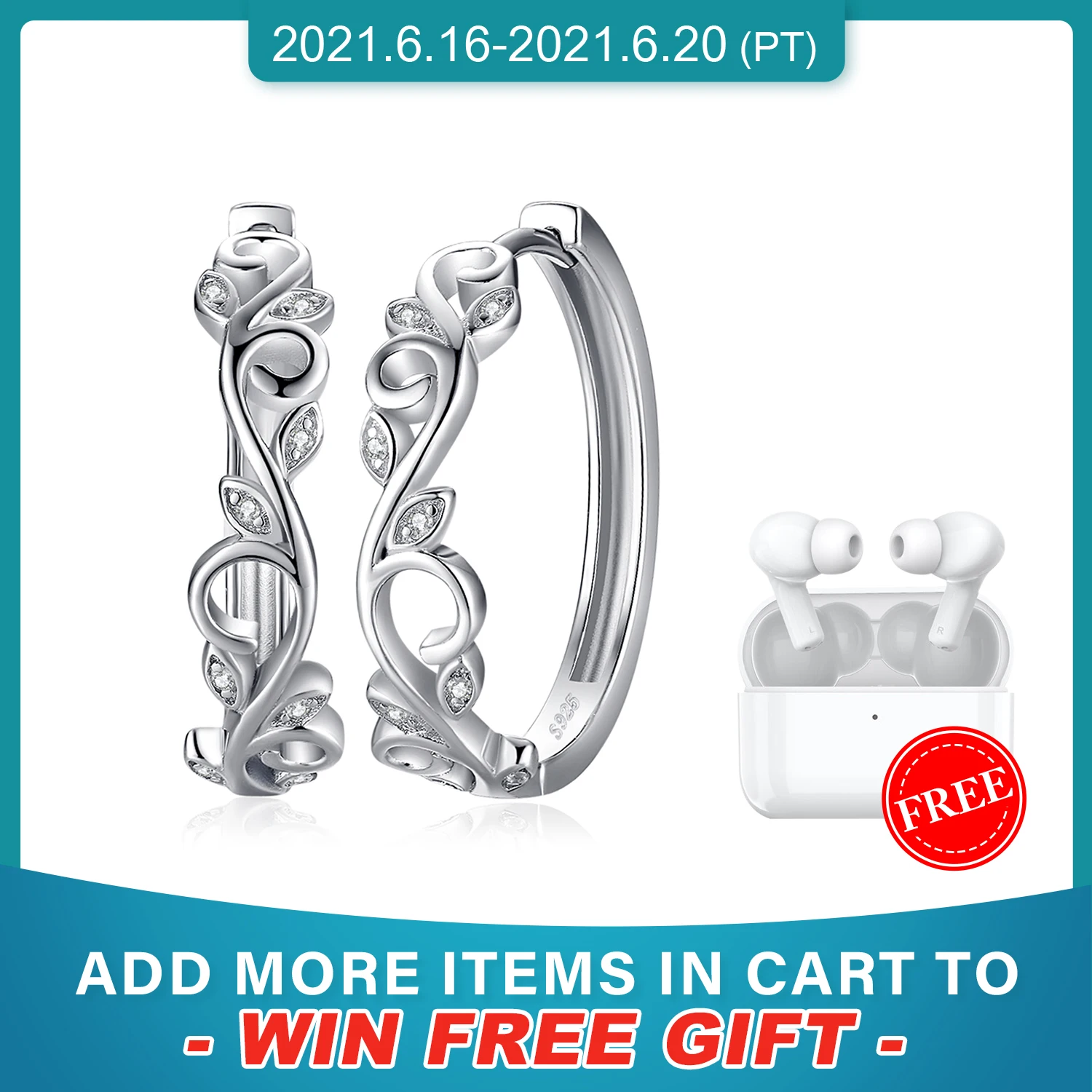 

JewelryPalace Olive Branch Cubic Zirconia CZ Clip Earrings 925 Sterling Silver Earrings For Women Jewelry Making Gifts