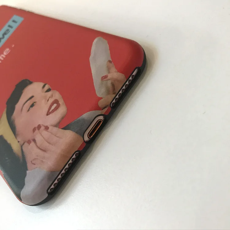 Модный Ретро Художественный чехол для девушки iphone 7 7puls 8 8puls красная задняя крышка