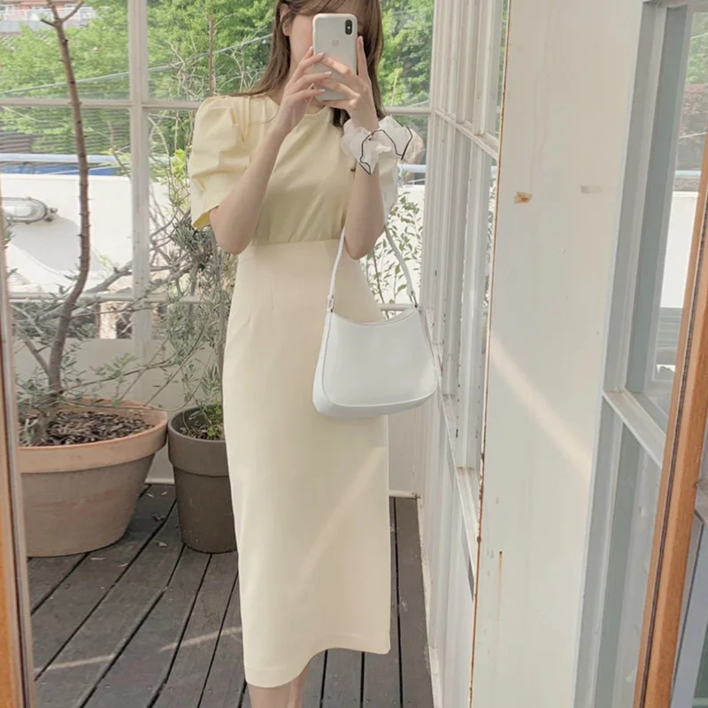 

Женская юбка средней длины, тонкая юбка в стиле ретро с высокой талией, 2021