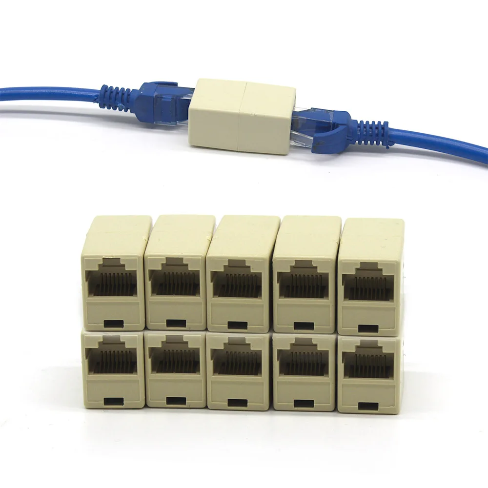 10pcs New Alloy Internet Tools RJ45 CAT5 Coupler Plug Adapter Network Cable Extender Connector | Инструменты