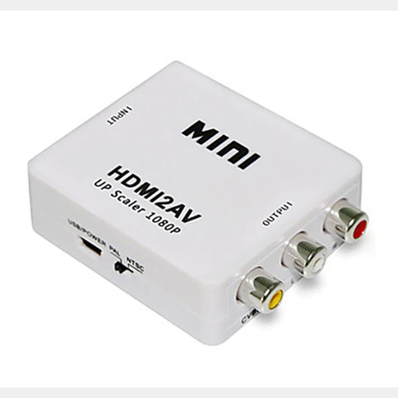 Мини HDMI к RCA AV CVSB L/R видео AV/RCA CVBS адаптер HDMI2AV конвертер коробка компьютера HD 1080P