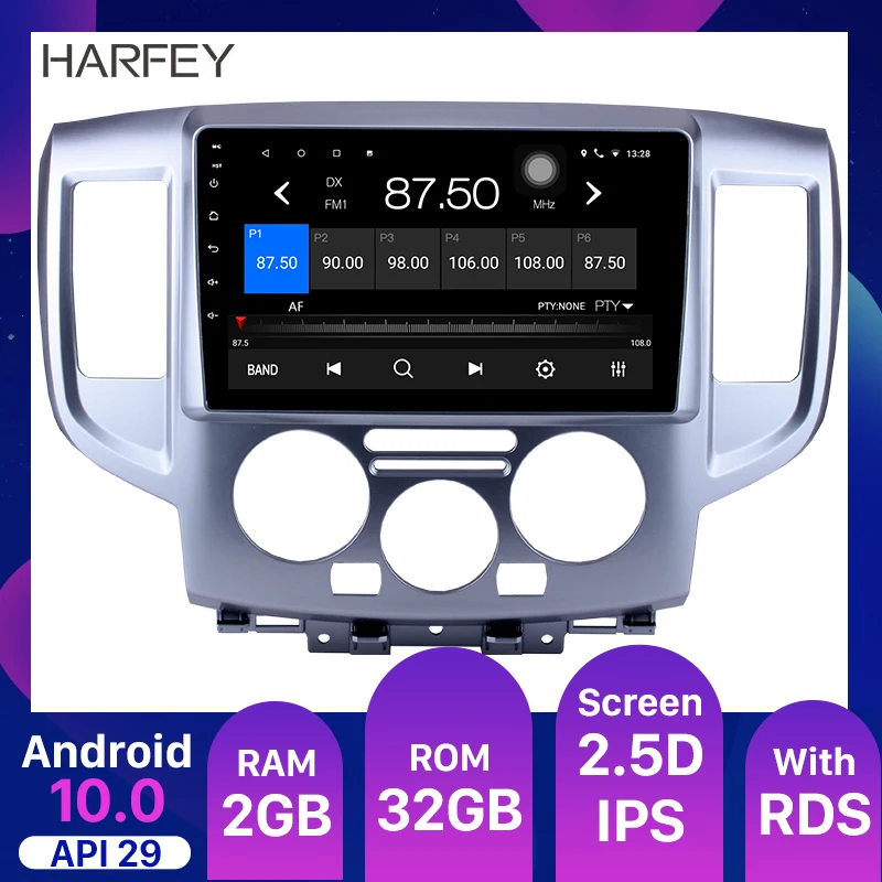 Автомобильный мультимедийный плеер Harfey Android 10 0 API29 GPS 2 Din2009 2010 2011 2016 NISSAN NV200 Wi Fi