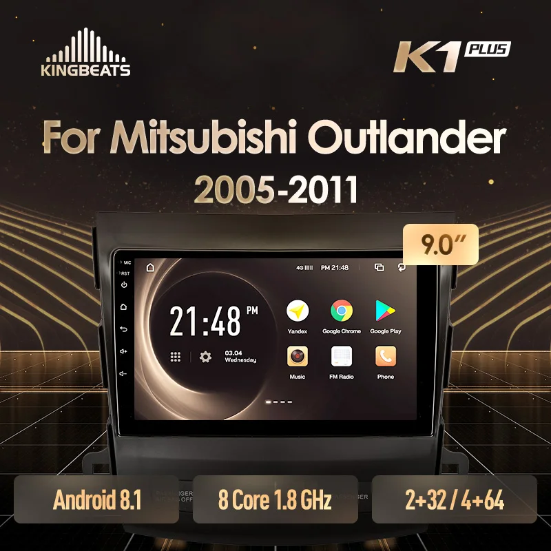 KingBeats штатное головное устройство for Mitsubishi Outlander 2 CW0W 2005-2011 GPS Android 8.1 автомагнитола на андроид магнитола для Мицубиси Аутлендер 2 CW0W автомобильная мультимедиа Octa Core 8 core*1.8G DDR4