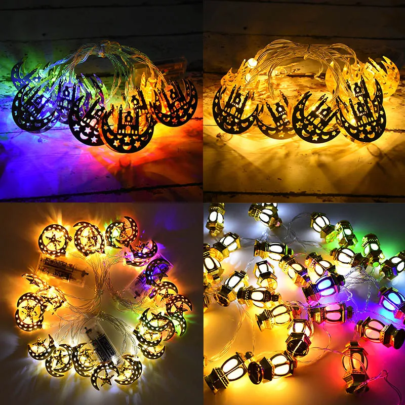 

Eid Mubarak Moon Star Palace Led Light String Islamic Muslim Festival Party Home Decor Ramadan Kareem Ornament Fairy Lights