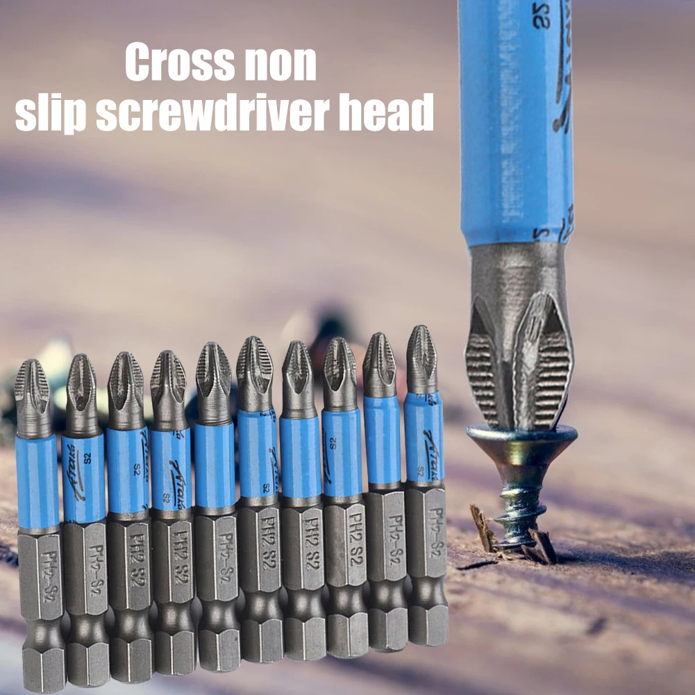

PH2 Hex Shank Screwdriver S2 Head Bits 50mm Cross Non-slip Drill Bits Batch Head Screwdriver Tip Holder Hand Tool