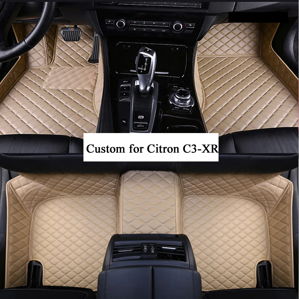 

Car Floor Mats Black/Beige/Red/Brown for Women and Men Artificial Leather Mat for Citron C3-XR X9 X35