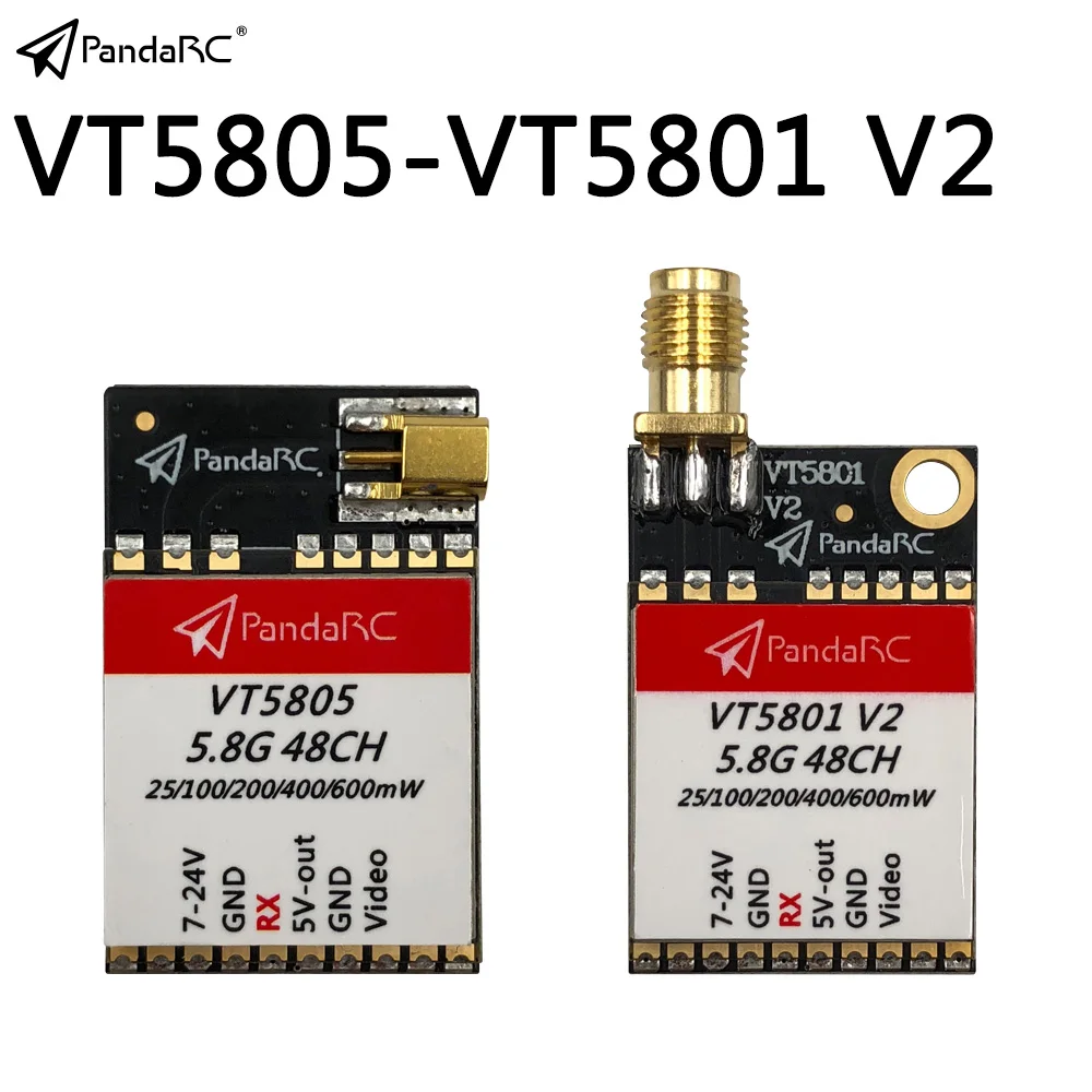 FPV видеопередатчик PandaRC VT5801 V2 переключаемый 5 8 ГГц 48 каналов 25/100/200/400/600 мВт OSD