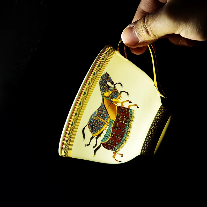 Фарфоровая кофейная чашка с блюдцем костяного фарфора кофейный сервиз мозаичным