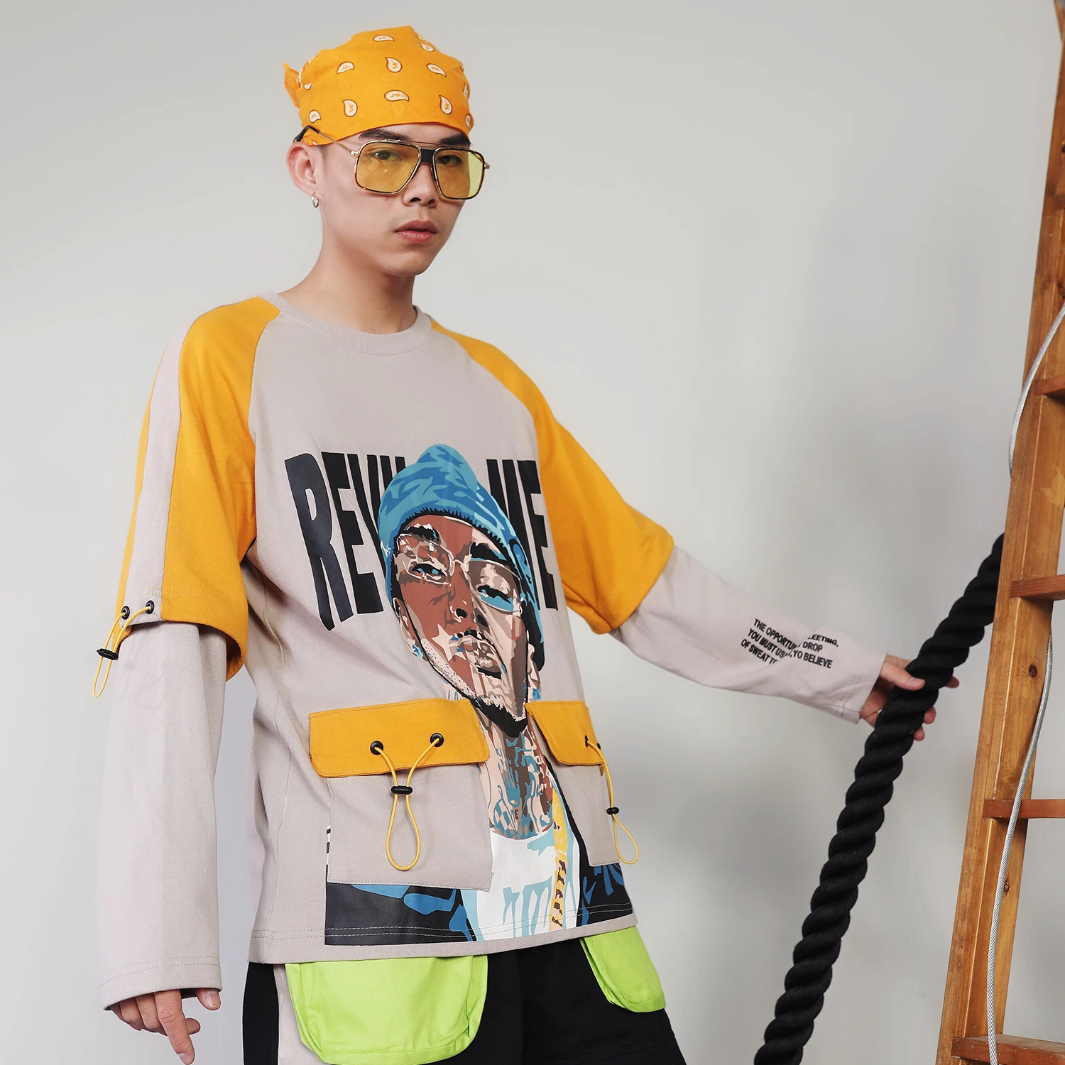 Aelfric Eden хип хоп цветные часы Лоскутная Печать свитшоты мужские Harajuku Уличная Повседневная хлопковая пуловер модный длинный рукав