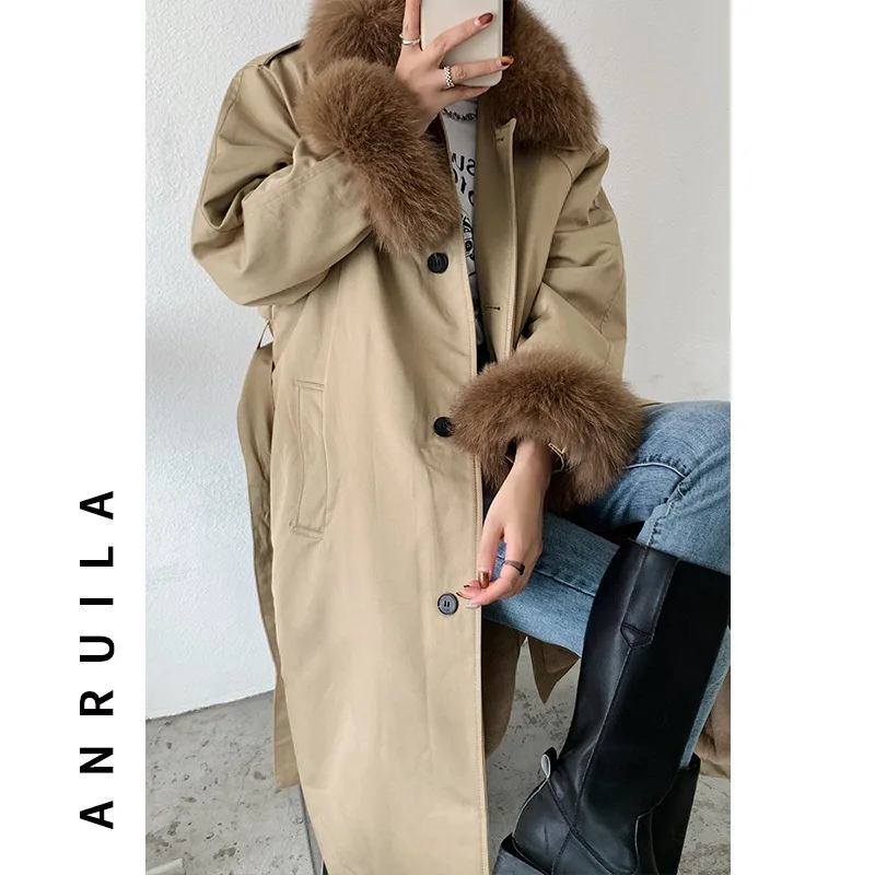 

Женская длинная хлопковая куртка с меховым воротником, новинка 2020, зимняя Корейская свободная модная бархатная плотная теплая однотонная куртка