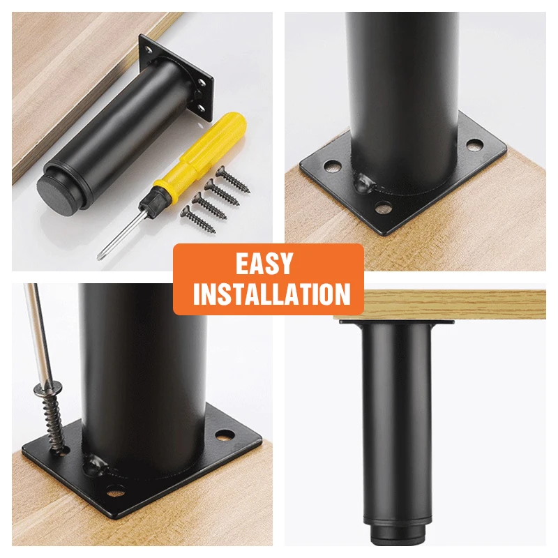 KAK регулируемая ножка для мебели холоднокатаная сталь черный белый стол