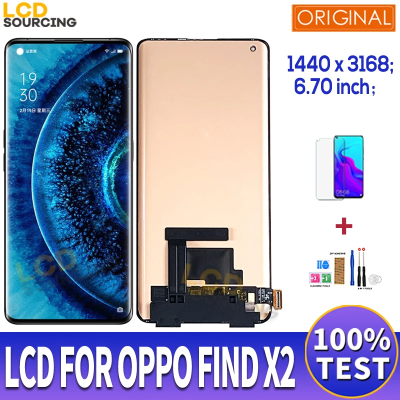 

6,7 "Оригинальный ЖК-дисплей для OPPO FIND X2, ЖК-дисплей для Oppo Find x2 Pro, замена дисплея PDEM10