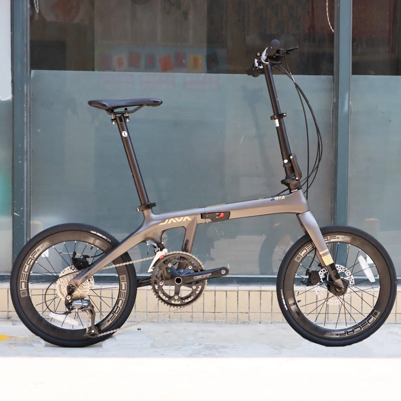 Bicicleta Plegable de fibra de carbono para adultos, bici ultraligera de 18...