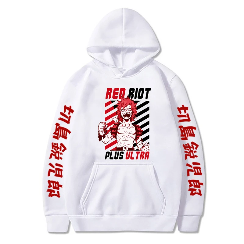 

Mens Hoodies Eijiro Kirishima Printed Anime My Hero Academia Cool Korean Version Casual Tops for Teens Boys Daily Sweatshirt