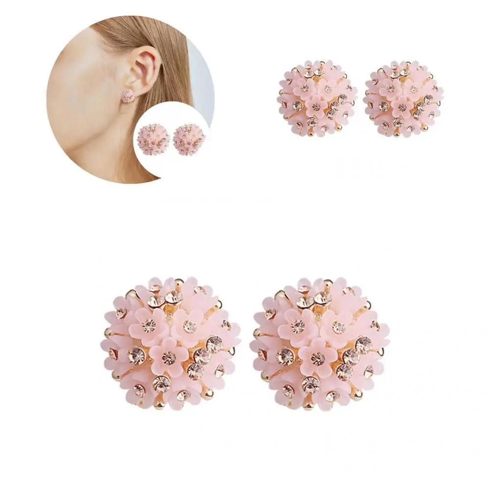 

Stud Earrings Chic Long Lasting Charming Easy to Apply Flower Ball Ladies Earrings for Outdoor Ladies Earrings Earrings