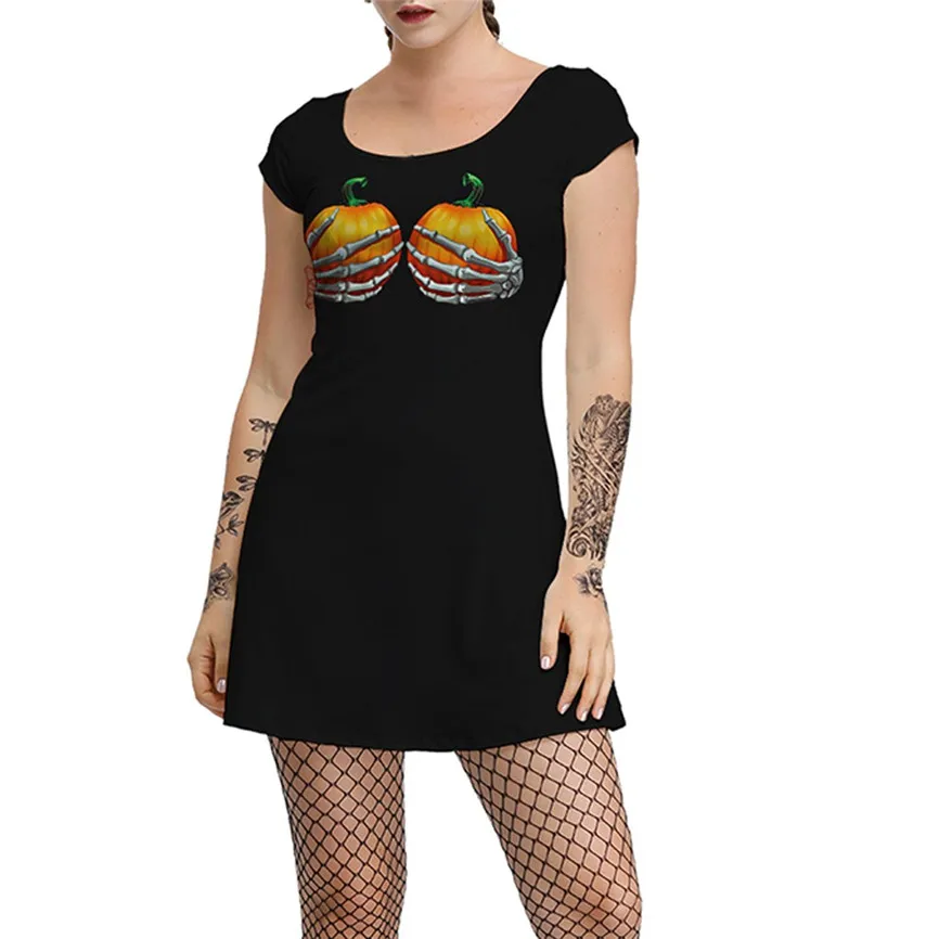 Платье на Хэллоуин женская одежда размера плюс сексуальный короткий рукав