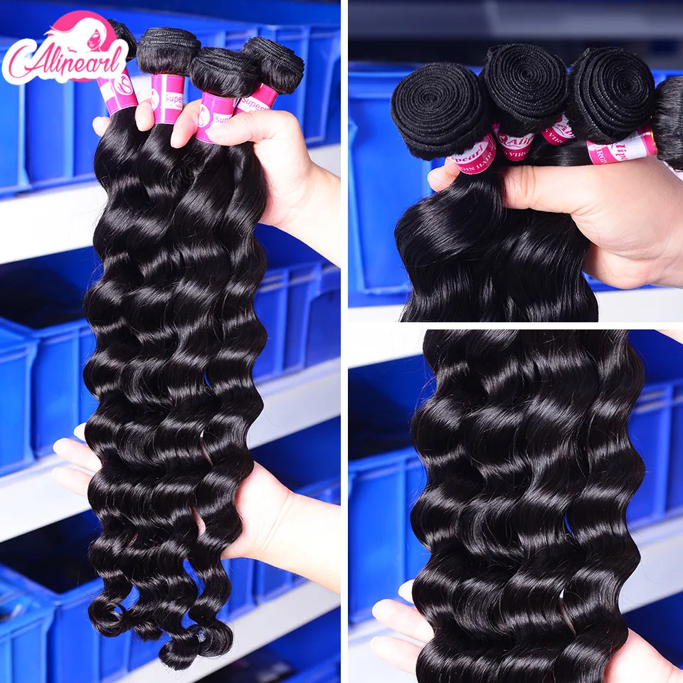 Свободные глубокие волнистые пряди 10 шт. бразильские натуральные волосы пучок