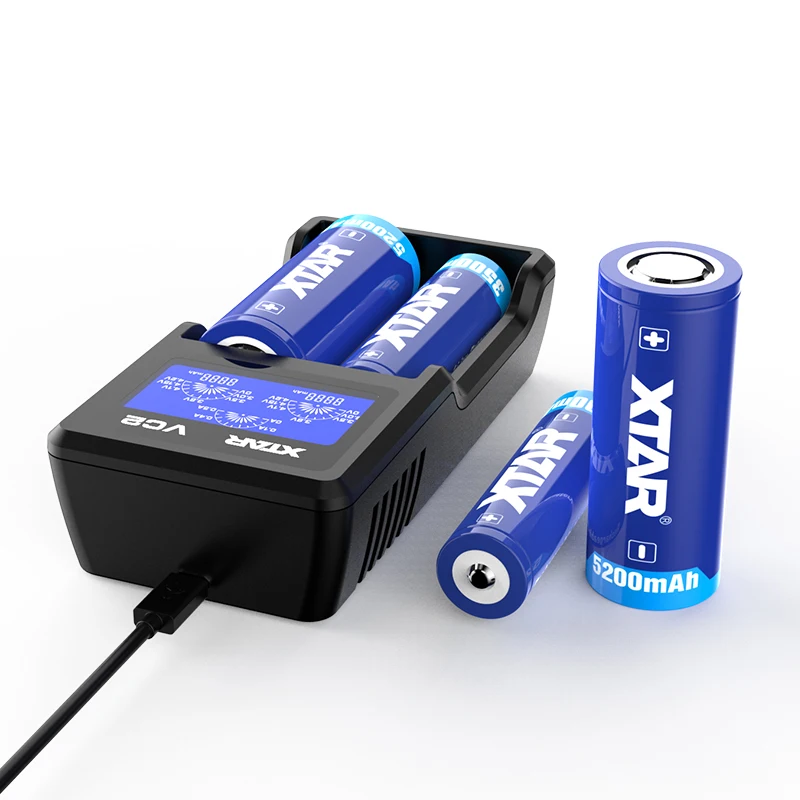 XTAR VC2 lcd зарядное устройство для 10440/16340/14500/14650/17670/18350/18490/18500/18700/26650/22650/20700/21700/18650/зарядное устройство
