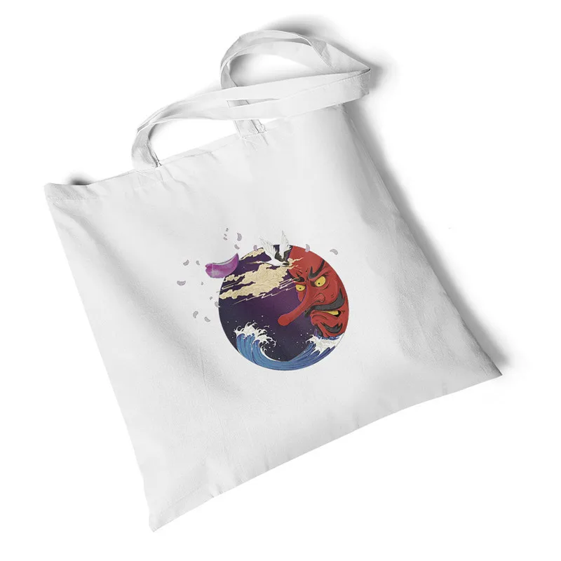 Lychee Ukiyoe Женская Холщовая Сумка с принтом Экологичная Повседневная сумка для