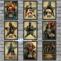 marvel superhero tv series the falcon and the winter soldier retro style kraft paper poster family wall bar cafe wall sticker