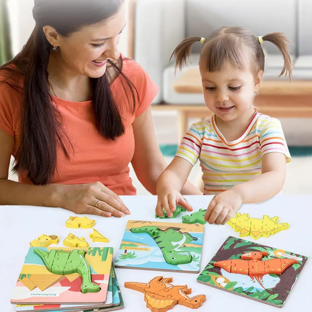 

Dinosaur Three-dimensional Small Puzzle Educational Toys Wooden Toys