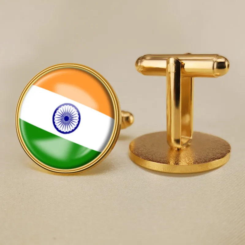 

Coat of Arms of India Indian Map Flag National Emblem Cufflinks